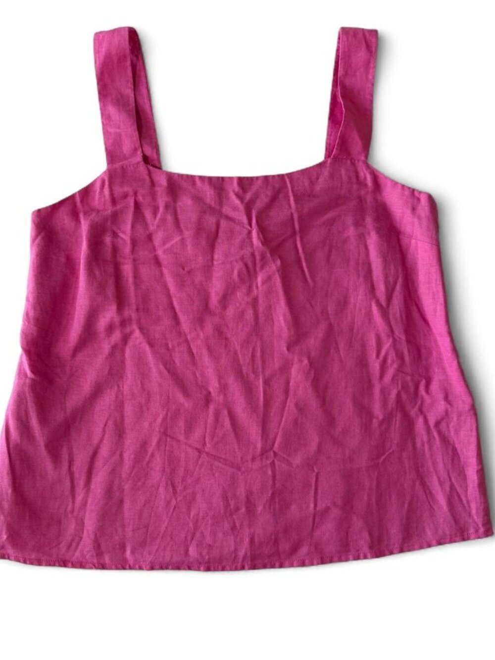J.Crew Pink Linen Blend Tank Top Square Neck Sleeveless Blouse Medium M